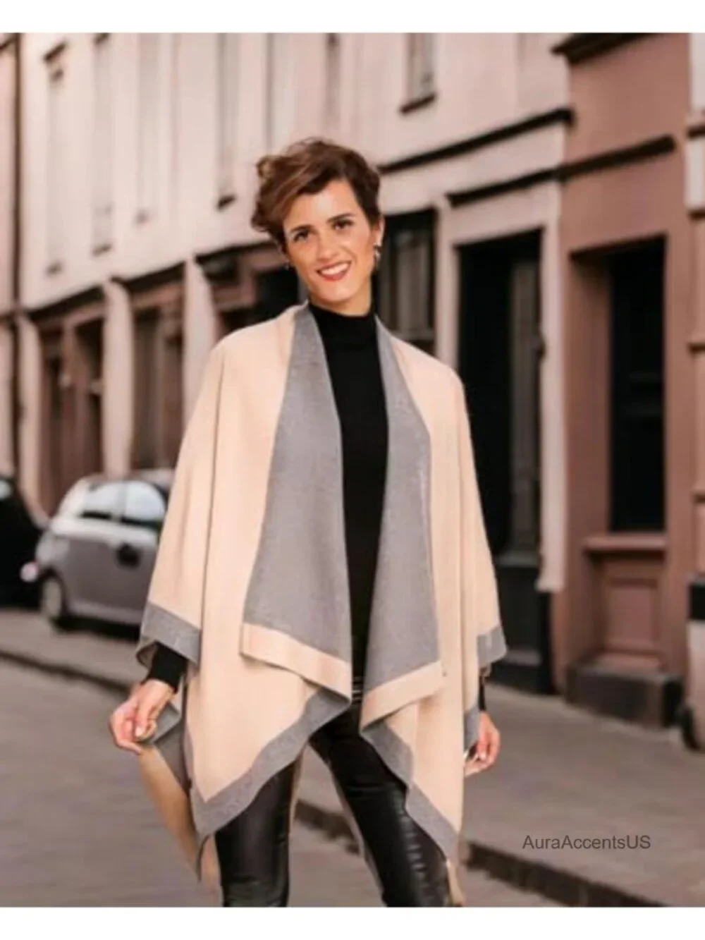 Viscose from Bamboo Shawl Wrap Poncho Ruana Cape Open Front Travel Sweater